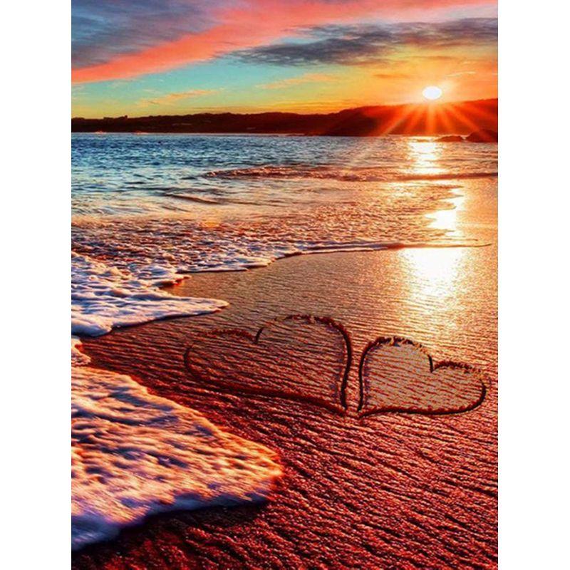Алмазная картина «Закат на берегу моря» Картина со стразами Алмазная вышивка Полный квадратный комплект бусин Алмазная мозаика Home Dec
