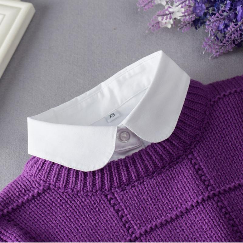 XS-M Casual Fake Collar Shirt for Children False Collar Removable Blouse Half Shirt Kids Lapel Detachable Boys Faux Col