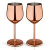 Stainless Steel Wine Goblet Glasses Copper Plated, Matt, Set of 2