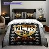 Brooklyn Nets Stars Stripes Basketball Spirit Bedding(1 * duvet cover + 2 * pillowcase, without core)Christmas birthday gift Soft and comfortable