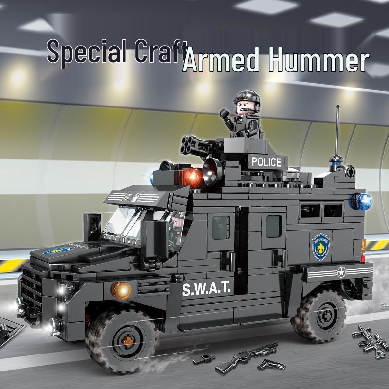 KaiZhi SWAT Hummer Fire Truck Helicopter Building Block Set