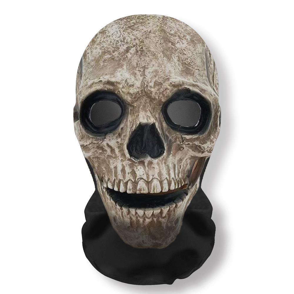 Halloween Ghost Face 3D Printed Mask Stretch Mesh Full Face Mask Skull Headdress Funny Party Halloween Horror Cosplay Props
