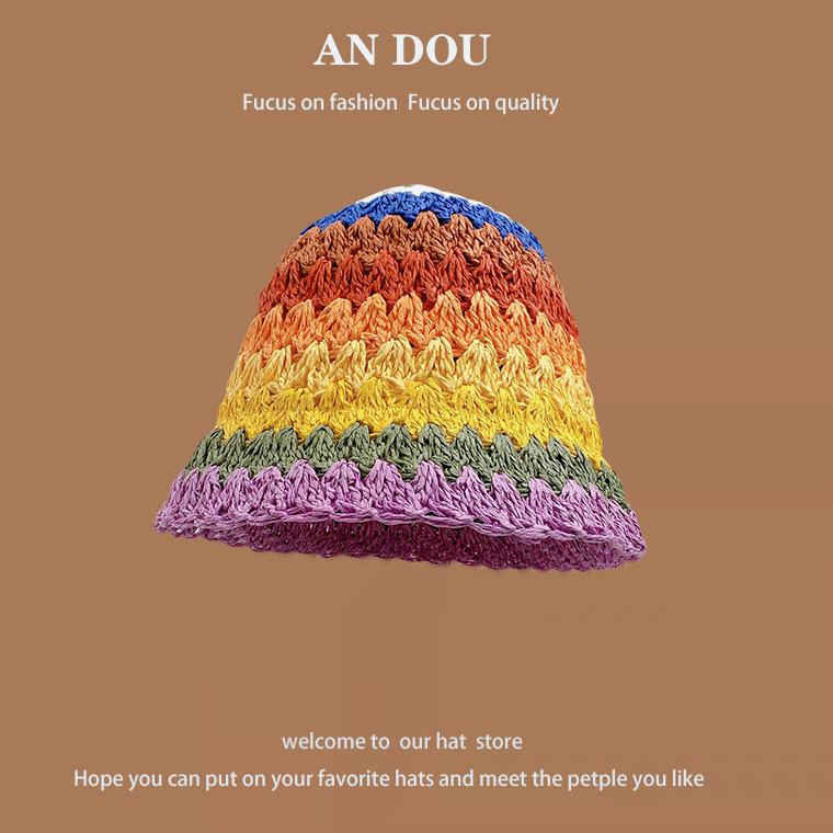 Весенне-летняя милая соломенная шляпа с диким плетением, женская солнцезащитная шляпа для моря, солнцезащитный крем для рыбалки, шляпа с большими полями, показывающая лицо, маленькая шляпа-горшок, прилив