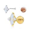 F136 Titanium Alloy Earrings European American Cross-Border Stars Zircon Human Body Piercing Jewelry