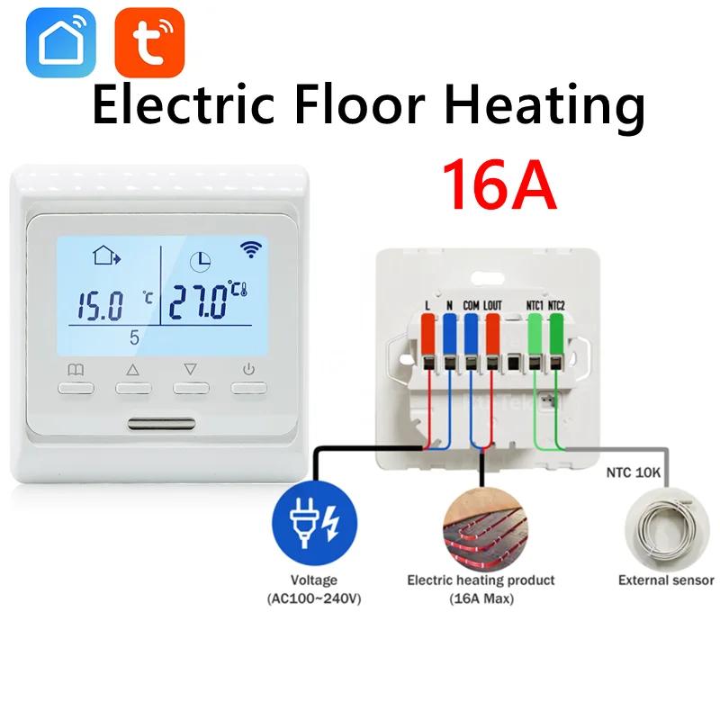 Intelligent Floor Heating Thermostat 100V-240V 3A 16A with WiFi Connectivity for Remote Temperature Control and Smart Scheduling