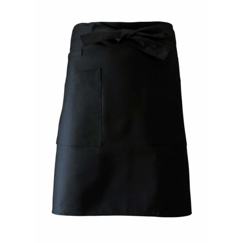 Sentsuki Black Apron with Towel Loop, Perfect for Chefs, Salons, and Commercial Use, 55cm Long, Suitable for Towel Racks in the Kitchen and Food Servi