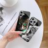 Чехол для телефона N152 Cool cat Black Design Art для iPhone 16 15 Pro Max Samsung S24 Ultra A54 A35 Xiaomi Redmi Note13 Pro с покрытием из закаленного стекла