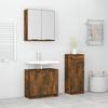 VidaXL Bathroom Furniture 3 Pcs Smoked Oak Engineered Wood 3115873