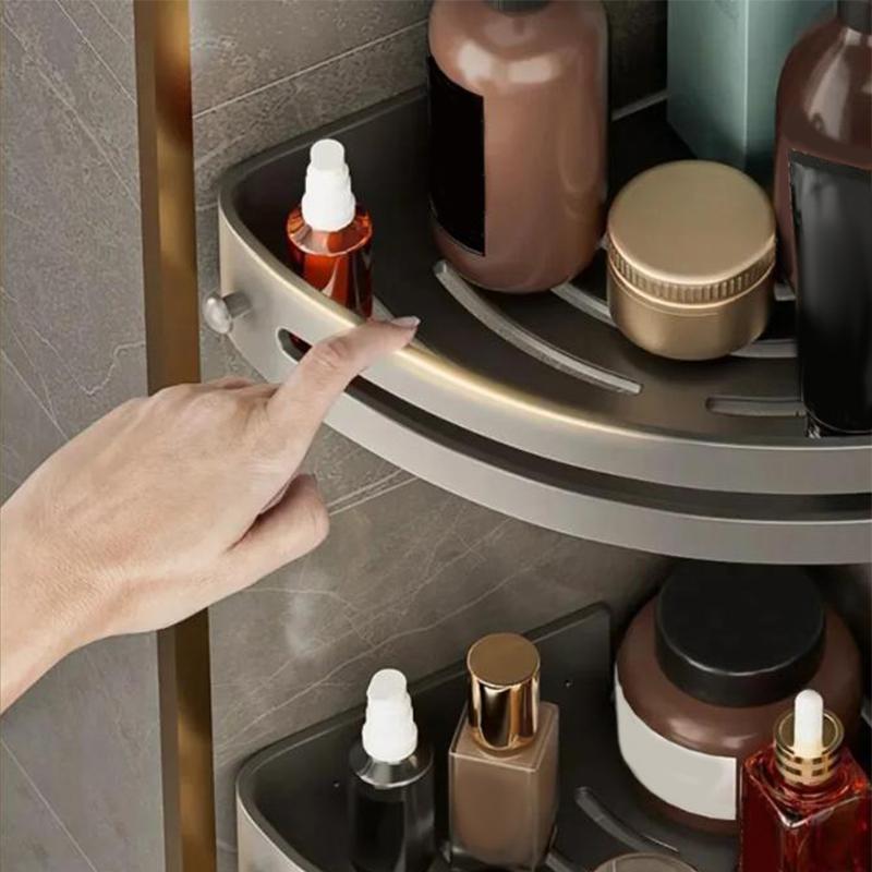 Трехъярусная настенная полка для ванной комнаты, не требующая сверления, угловая полка для душа, пластиковая полка для шампуня, полка для хранения принадлежностей для душа, аксессуары для ванной комнаты