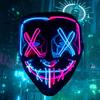 Светодиодная светящаяся маска на Хэллоуин, светодиодная маска для вечеринки, маскарадная маска, неоновая маска, светящаяся в темноте, реквизит для ужасов, костюм для вечеринки