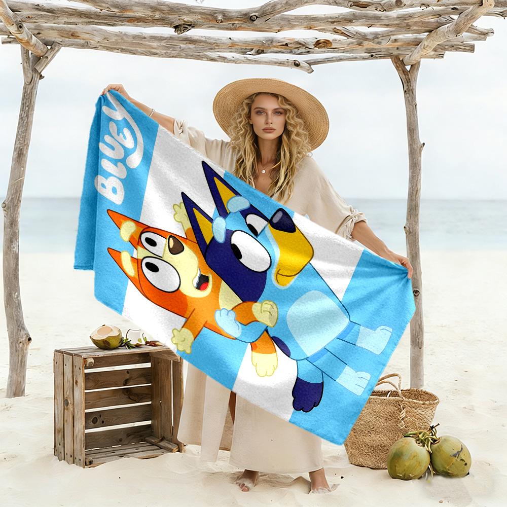 Bluey Bingo Adventure Durable Beach Towel Foldable erfect for Travel Beach Swimming Fashion Lovers Birthday/Christmas Gift