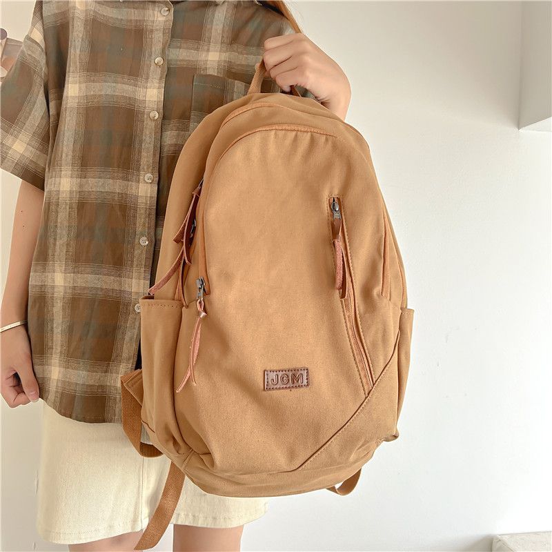 Женский рюкзак Ретро-рюкзак для школьников Женский однотонный школьный рюкзак большой вместимости Дорожный рюкзак Офисная компьютерная сумка
