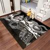Kraken Octopus with Ship Black and White Rug, Non-slip rug suitable for living room and bedroom sofas