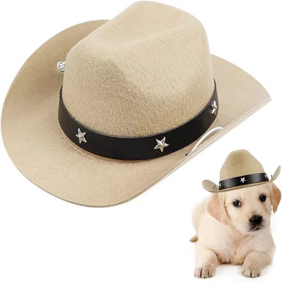 Шляпа для домашних животных в западном ковбойском стиле, головные уборы для домашних животных, украшенные звездами, привлекательный костюм для собак и кошек, аксессуар для фотографий, косплея