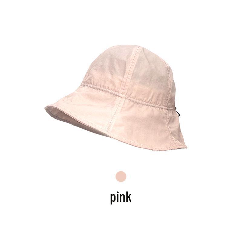 Wrinkled Drawstring Bucket Hat: 2025 Summer Style, Lightweight, Cool Fabric, Easy To Carry, Sunshade & Sunscreen.