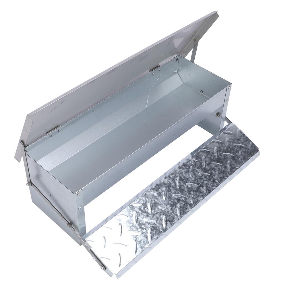 Автоматическая кормушка для кур с большой емкостью, прочная, из нержавеющей стали, ножная кормушка для птицы для курятника