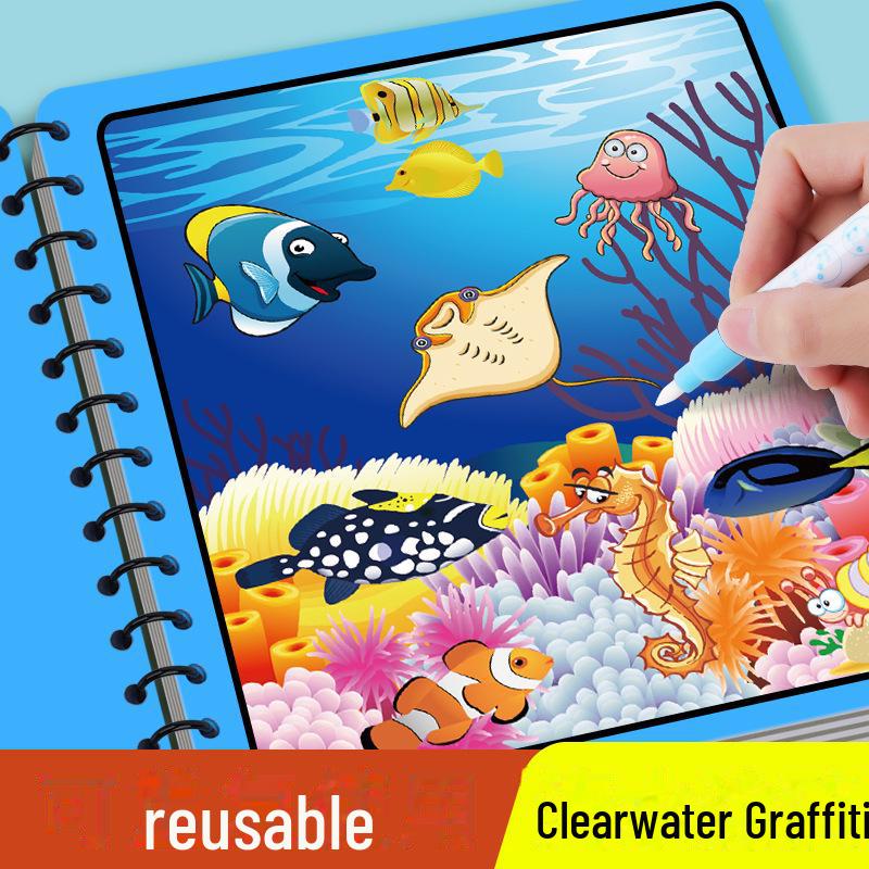 Повторяющаяся книга для рисования на воде: Развивающая игрушка для мальчиков в детском саду - Прозрачные акварельные краски для бесконечного удовольствия от рисования