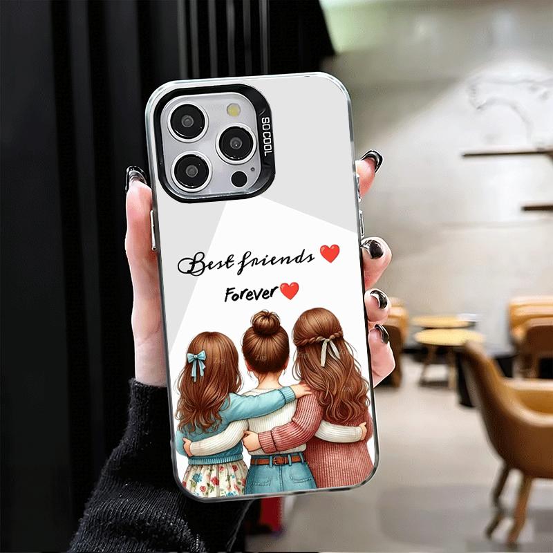 Best Friends Forever Girls Soft Phone Case for iPhone 15 16 17 Pro Max 17Air 16E 14 Plus 13 12 Mini Shockproof Cover Back Shell