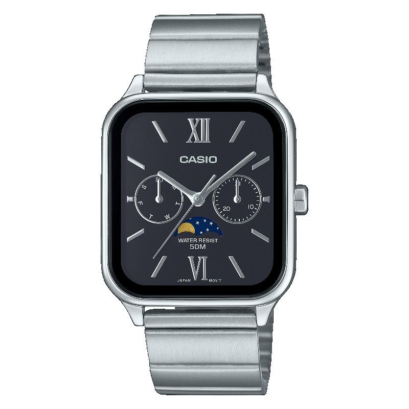 Casio Мужские аналоговые кварцевые часы из нержавеющей стали с водозащитой 50 м MTP-M305D-1A2V