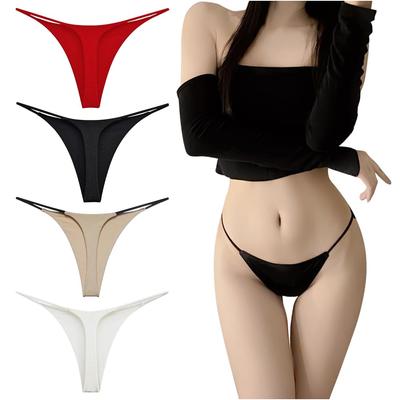 TUOTISI Бикини Сексуальный купальник Набор из 4 женских трусиков Т-образной формы, Нижнее белье, Линжери, Трусики с низкой посадкой, Нижнее белье, Бесшовные, Нескользящие, (Размер LL)