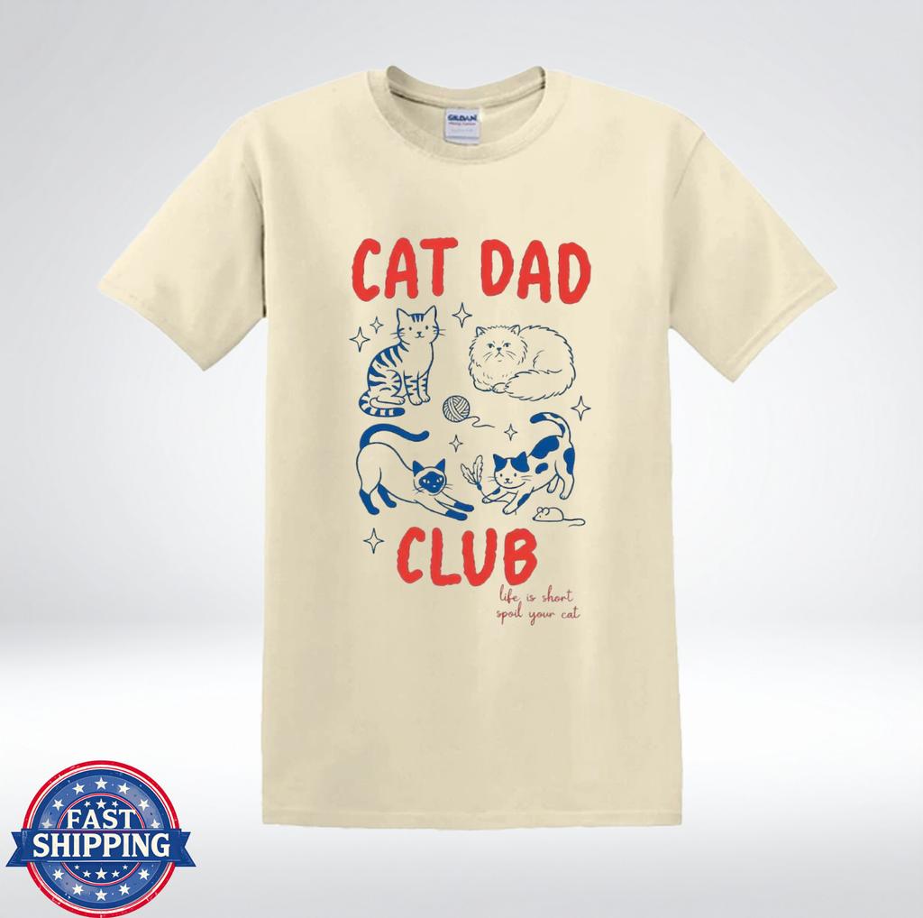 Cat Dad Club Shirt Funny Cat Lover Gift Cute Cat Graphic T-Shirt