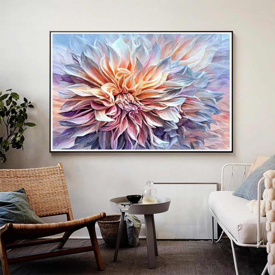 5D DIY Алмазная картина цветок горный хрусталь картина полная круглая алмазная вышивка мозаика изделия ручной работы украшение дома