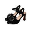Open-toed sandals fish mouth low-top fashion sandals summer thick heel fashion versatile word with high heel sandals