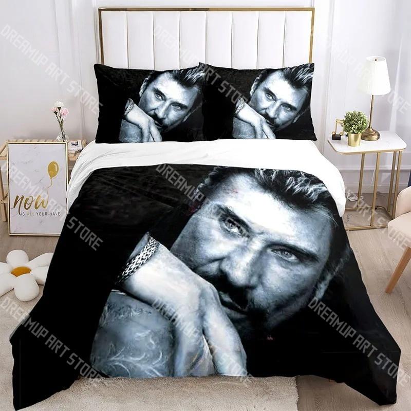 3D Print Johnny Hallyday Rock Bedding Set Twin Queen King Full Size Duvet Cover Pillowcase Bed boys girls Adult Home Textiles
