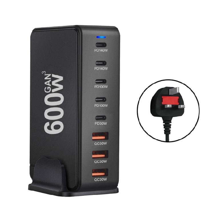 Быстрое зарядное устройство 600 Вт, 8 портов USB C и USB A, адаптер питания для быстрой зарядки ноутбуков, планшетов и телефонов