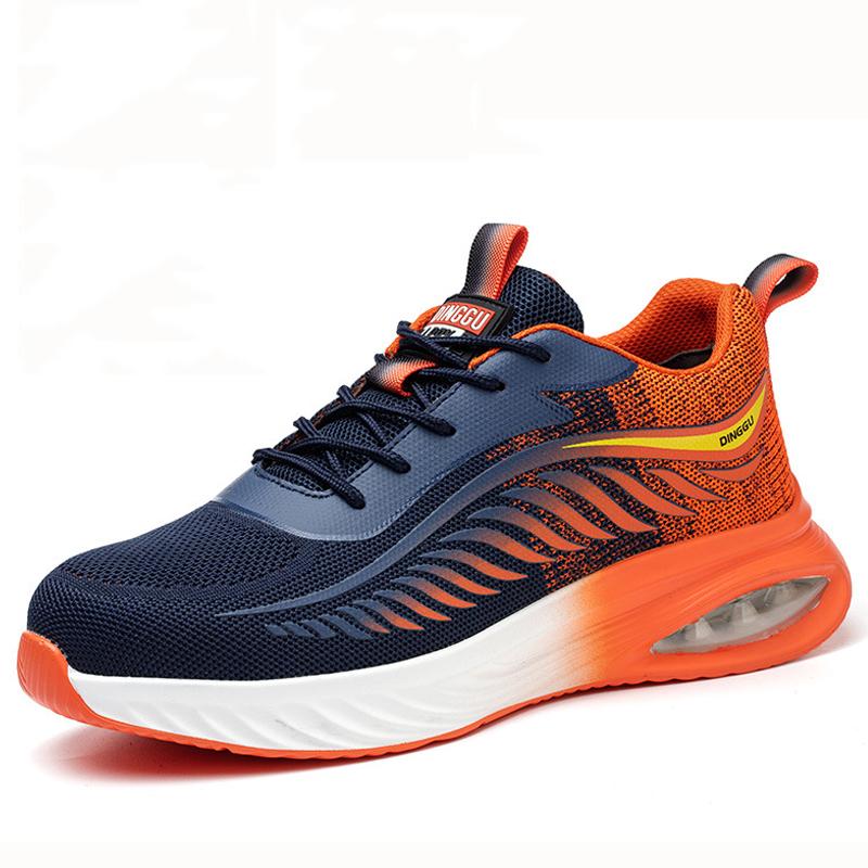 Fashion Safety Shoes Men Puncture-Proof Work Sneakers Men Air Cushion Protective Shoes Breathable Non-Slip Work Shoes Security