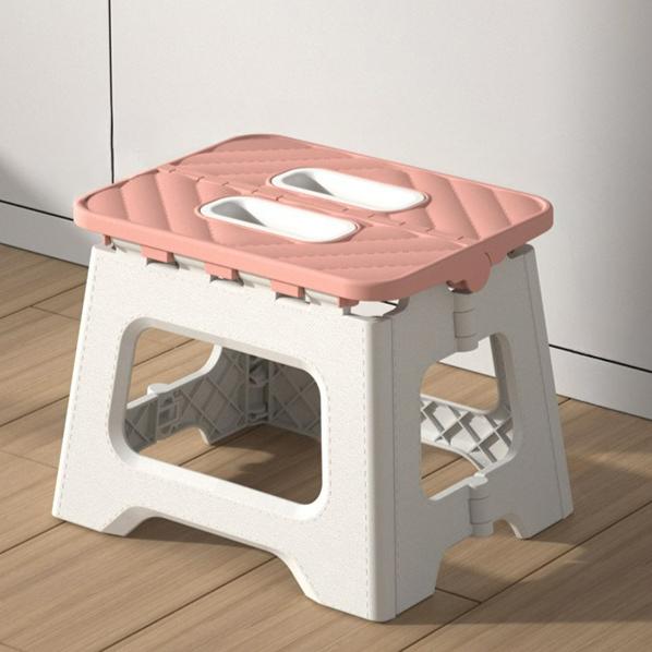 Folding Stool Footrest - Lightweight Portable Foldable Stool with Handle & Non-Slip, for Kitchen Bathroom Camping Fishing Hiking