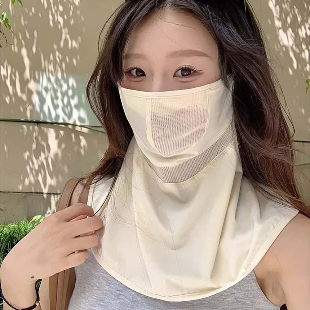 Thin Face Sun Protection Elastic Breathable Sunshade Mask Daily Neck Sunscreen Mask Women