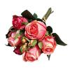 9Pcs/Bouquet Faux Flowers Realistic Beautiful Nice-looking Artificial Rose Fake Silk Flowers for Home