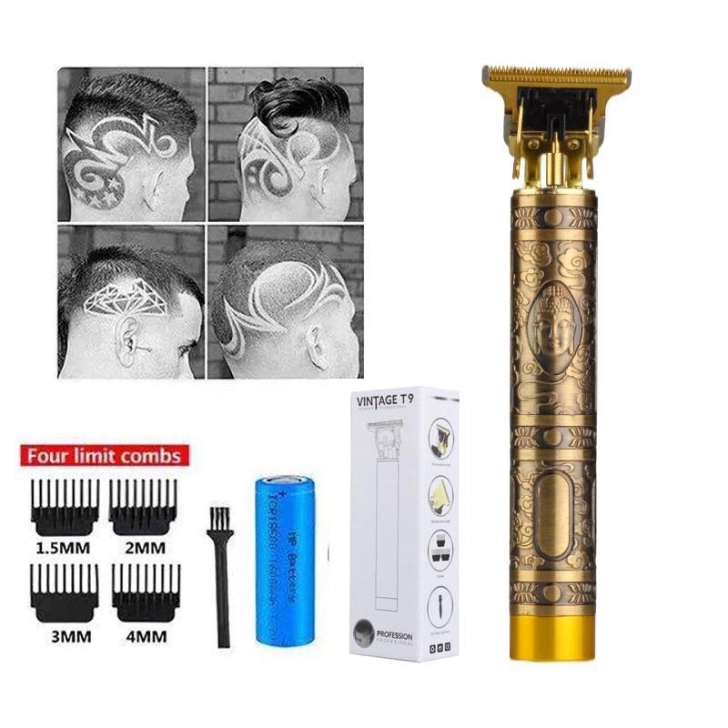 Машинка для стрижки волос с коробкой, зарядное устройство, профессиональный электрический триммер для волос, 0 мм, резак для лысых волос, машина для бритья бороды, прецизионная отделка, машина для стрижки волос