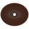 VidaXL Luxury Oval Washbasin Countertop Basin Toilet Hand Basin Bathroom Kitchen Home Interior Dark Brown Matte 146929