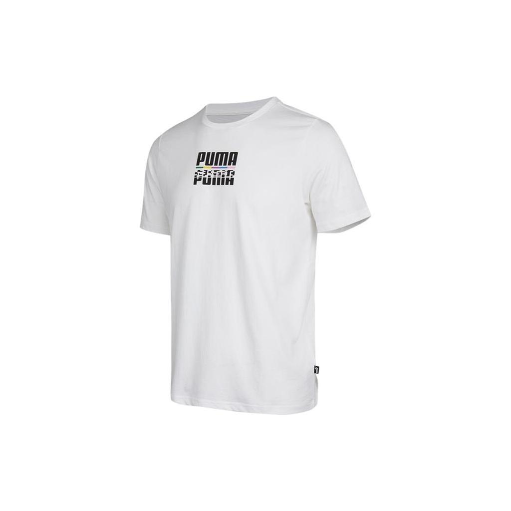 Puma Повседневная дышащая футболка с коротким рукавом и круглым вырезом, мужские топы, белые 855977-02