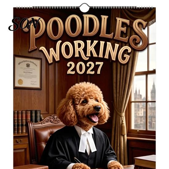 Cute Pet Monthly Planner 2027 Funny Dog Working Wall Calendar, Jan. 2027-Dec. 12 x Home Office Decor 8 Inch with Puppy Illustrations for Professional