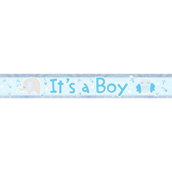 Amscan Это голографический фольгированный баннер "Мальчик"