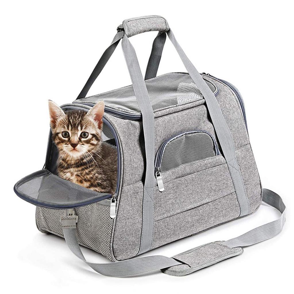 Foldable Breathable Pet Carrier: Large Capacity, Portable Bag for Small Cats - Ideal for Outdoor and Car Travel
