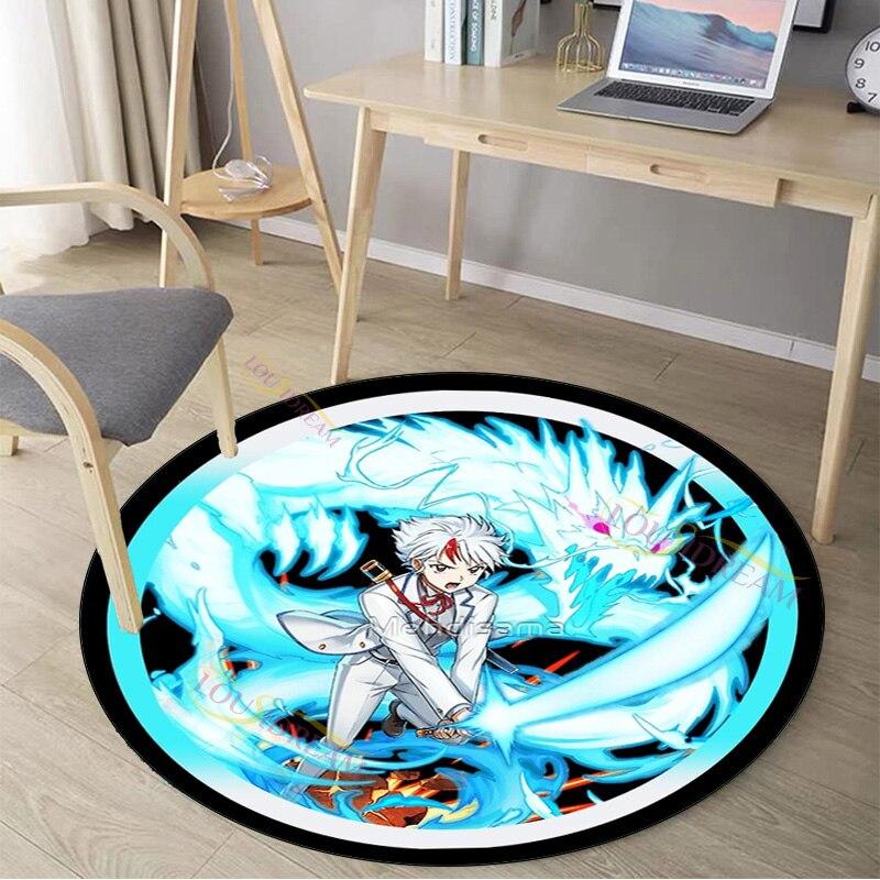 3D принт Hanyou No Yashahime, ковер с узором, круглый ковер, домашний декор, противоскользящий круглый коврик для спальни, коврик для стула