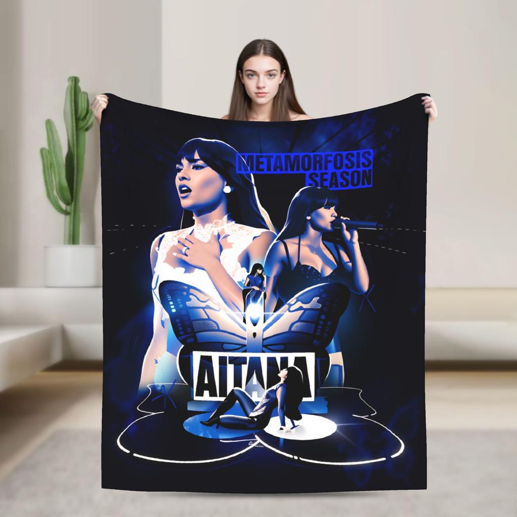 Плед Aitanaed Singer Испанское искусство Теплый Мягкий Эстетичный Плюшевый Плед для Путешествий на Открытом Воздухе Фланелевая Простыня Покрывало для Кровати