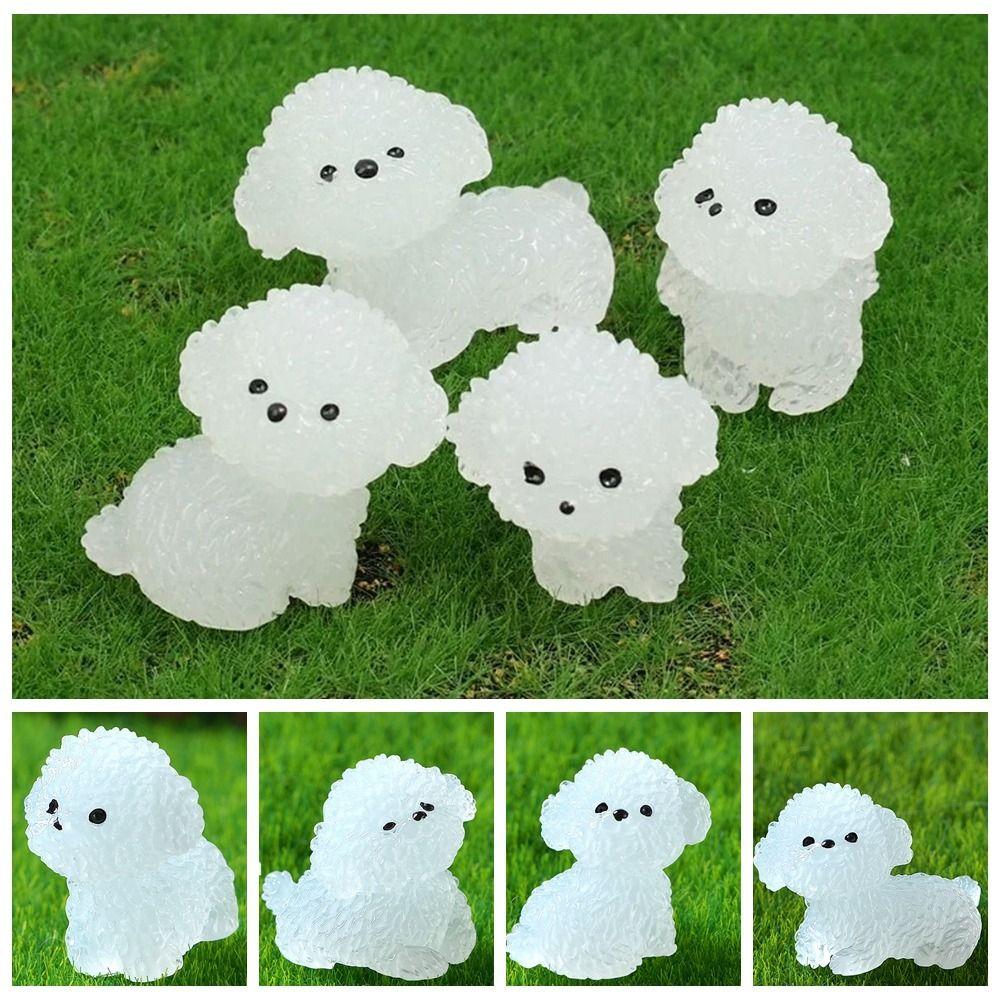 Realistic Noctilucent Dog Figurines Cartoon Micro Landscape Decoration Garden