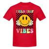 1 Piece Field Trip Vibes Face Retro Groovy Novelty 100 Cotton Tshirt Field Day 2026 Tops Tees For Unisex
