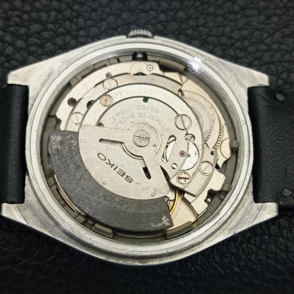 ЯПОНИЯ 6319A ВИНТАЖНЫЕ МУЖСКИЕ АВТОМАТИЧЕСКИЕ ЧАСЫ SEIKO 5 С ЧЕРНЫМ ЦИФЕРБЛАТОМ a702708-1