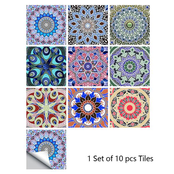 10x10/15x15/20x20/30x30cm PVC Flower Tile Tiles Decals Waterproof Wall Sticker Bathroom Sticker Kitchen Decoration