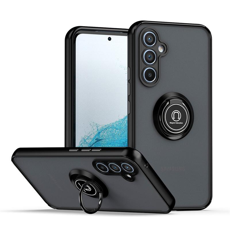 Противоударный матовый защитный чехол из ПК для Samsung Galaxy A06 A16 A26 A36 A56 A15 A25 A35 A55 A54 A53 A52 5G Магнитный держатель кольца Чехол