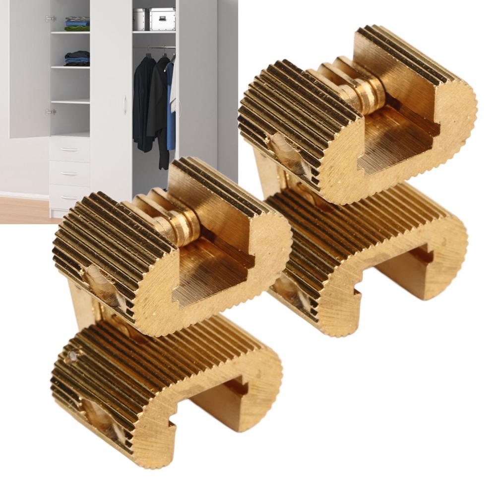 2PCS Gold Hidden Hinges Brass Cabinet Hinges Invisible Concealed Hinges Cabinet Door