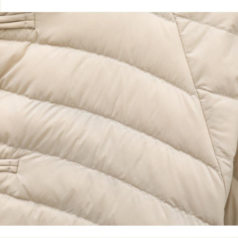 Осень и Зима Женская Ультралегкая Куртка из Белого Утиного Пуха Оверсайз Свободного Покроя Повседневная Короткая Куртка Пуховик Винтажные Женские Парки