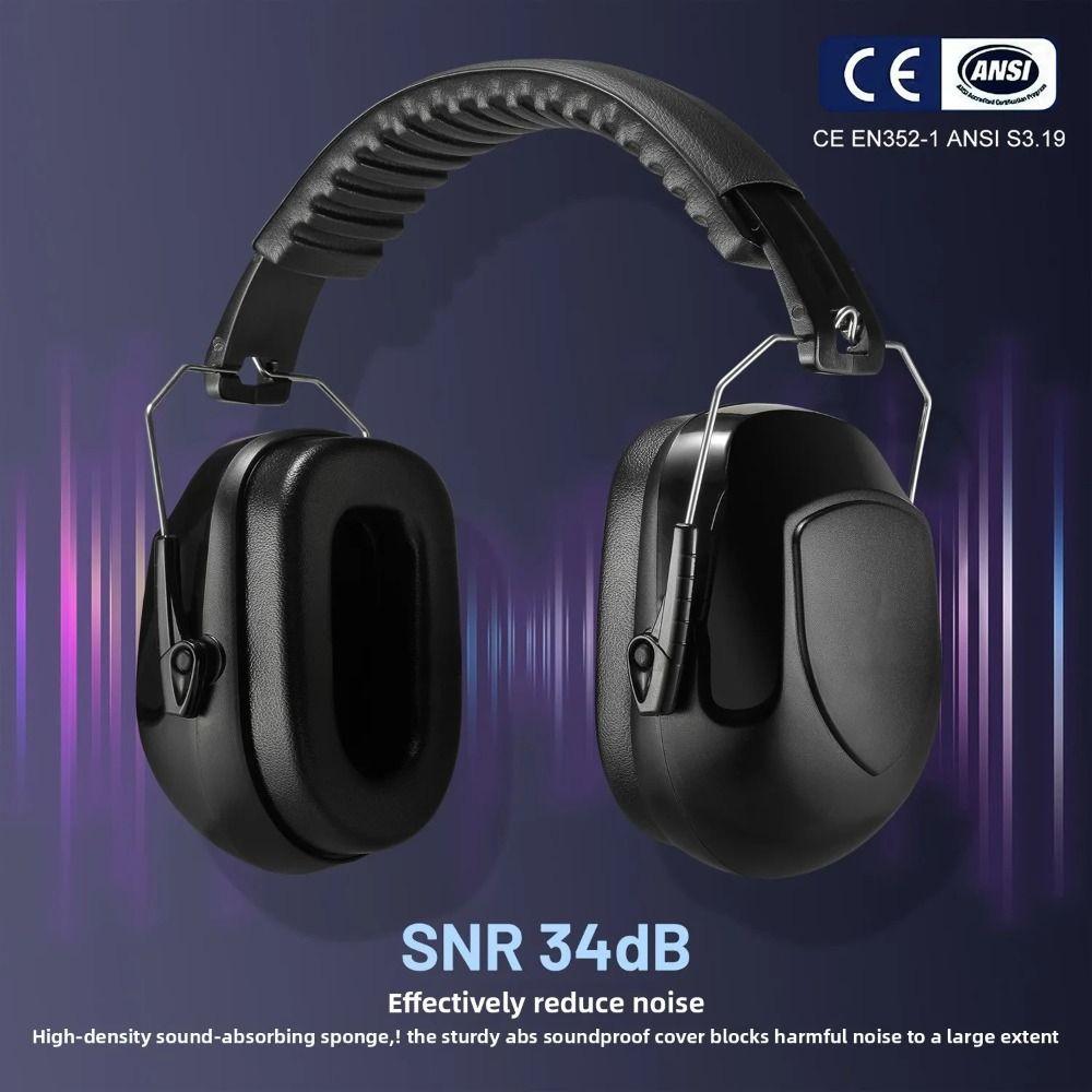 ABS Soundproof Earmuffs Adjustable Protective Headphones Heavy Duty Ear Protector Work