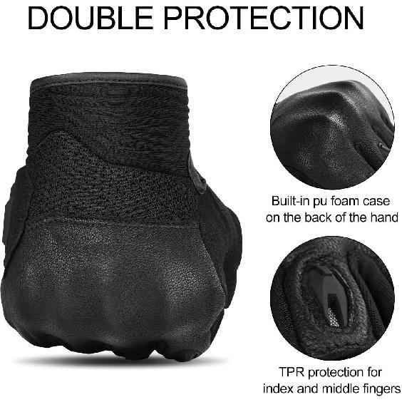 INBIKE Motorcycle Gloves for Men/Women, Leather Stitching Breathable Mesh, TPR Palm Sliders, Touchscreen Motorbike Gloves for ATV BMX MTB Riding